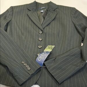 Chaps Charcoal Pinstripe Blazer